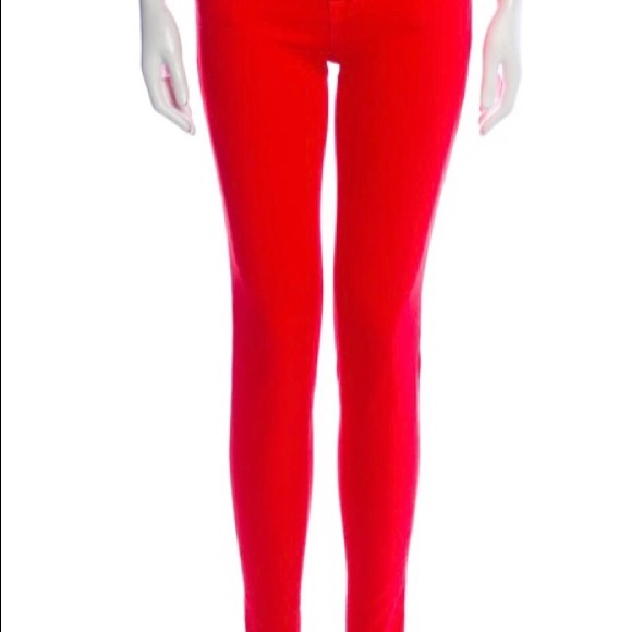 Jbrand RARE RED mid rise skinny jeans - size 24 - Picture 2 of 3